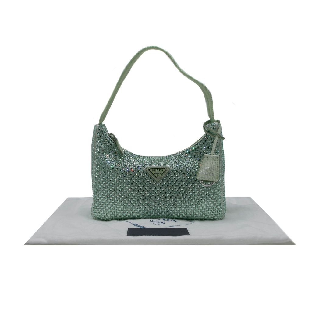 Prada Satin Crystal Mini Re-Edition 2000 Bag