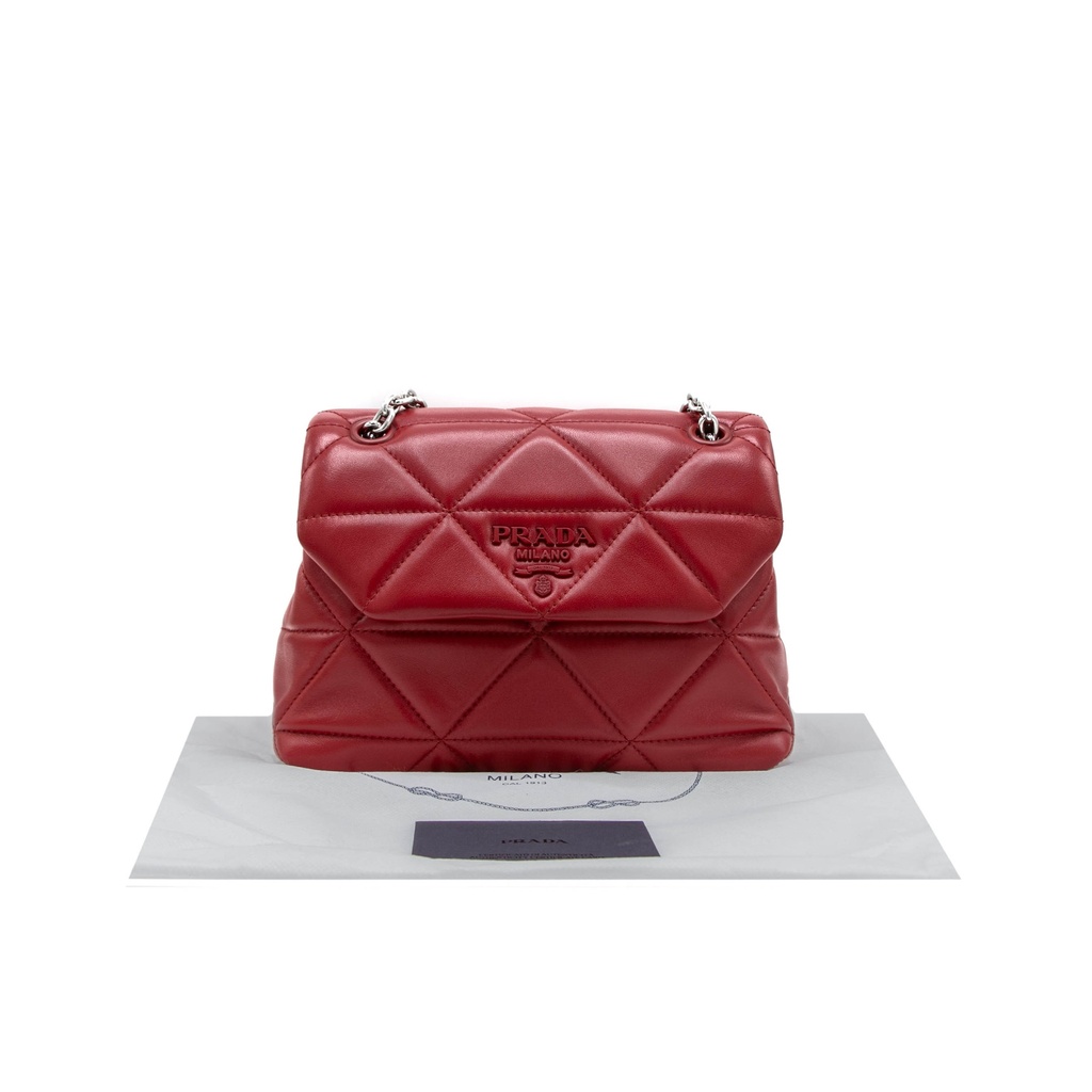 Prada Small Spectrum Nappa Leather Shoulder Bag Red