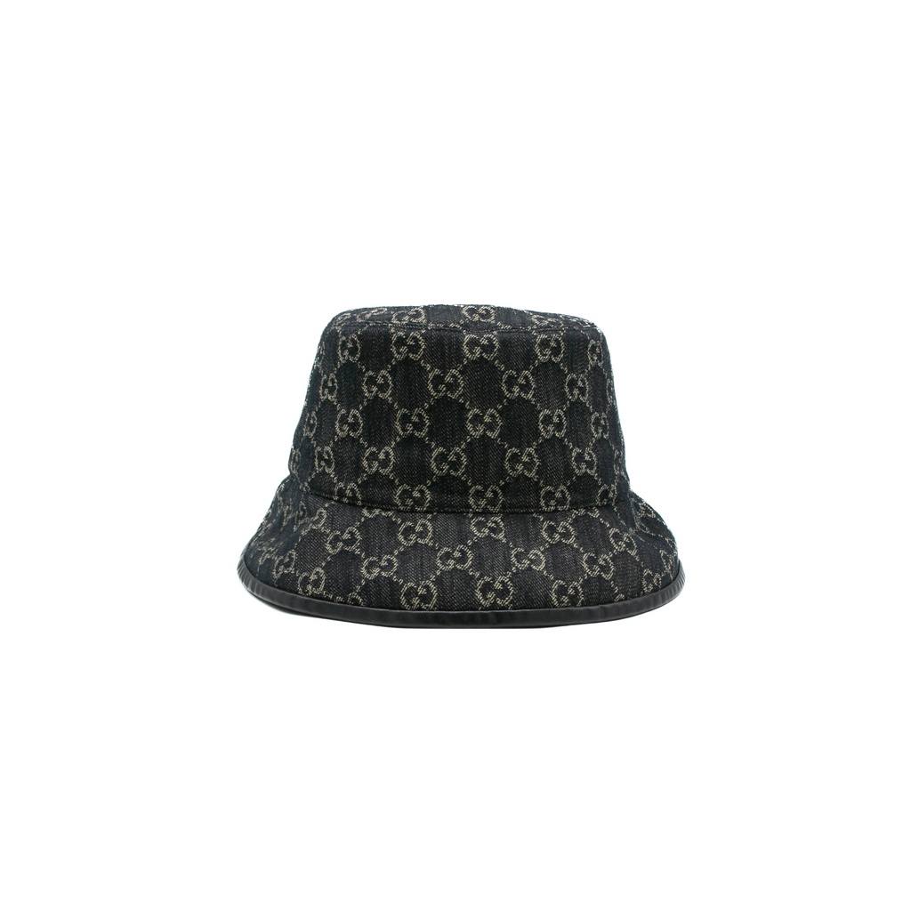 Gucci Hat GG Black Denim Size Large 576371