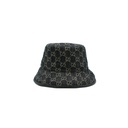 Gucci Hat GG Black Denim Size Large 576371