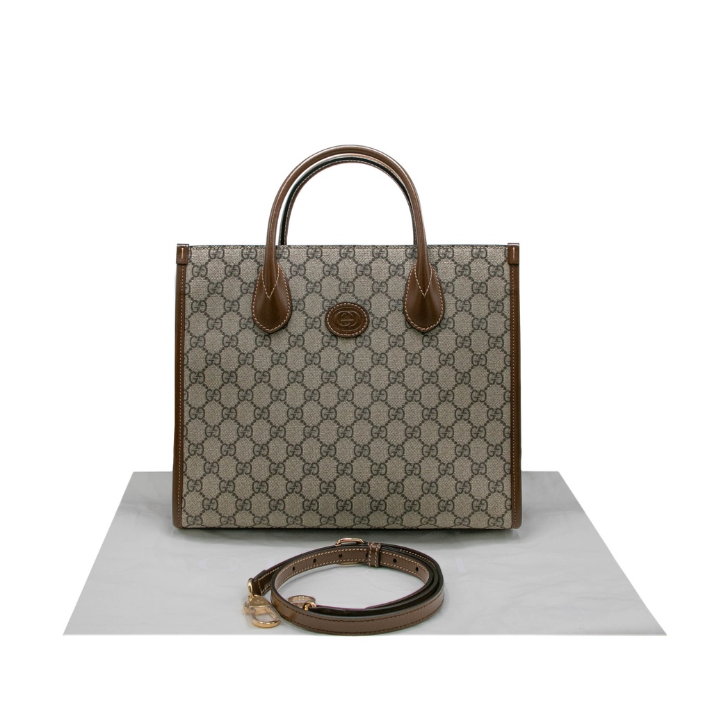 Gucci GG Supreme-Print Small Tote Bag Brown 659983