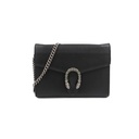 Gucci Black Grained Leather Dionysus Mini Chain Bag