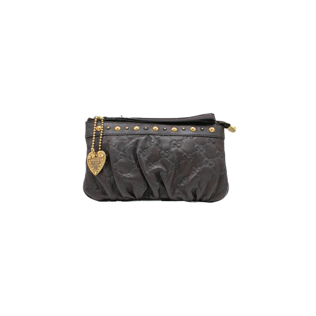Gucci Guccissima Babouska Wristlet Black 211394