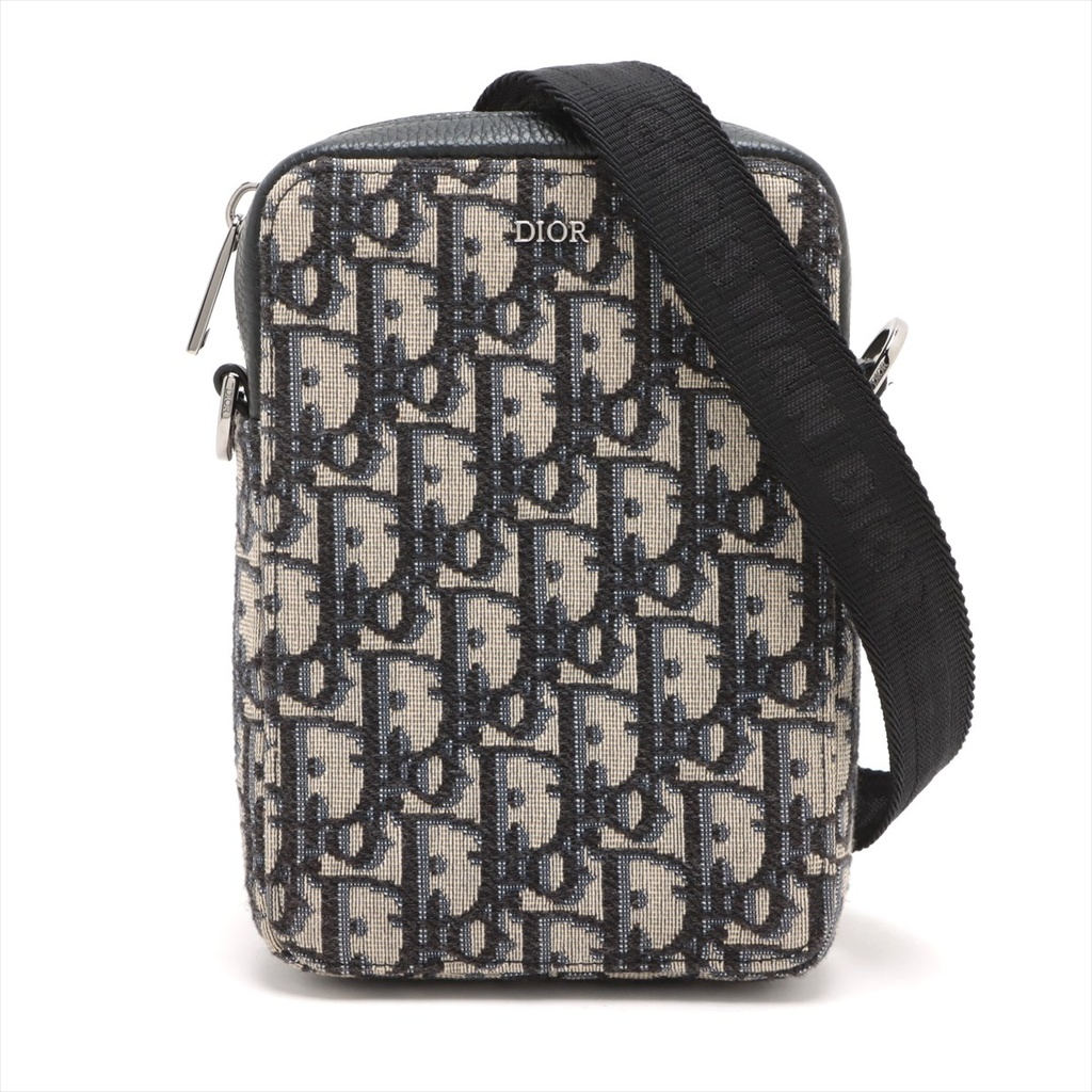 Dior Oblique Canvas Oblique Shoulder Bag Navy Blue
