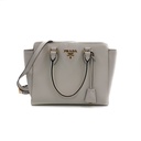 Prada Saffiano Soft Calfskin Small Zippered Tote White