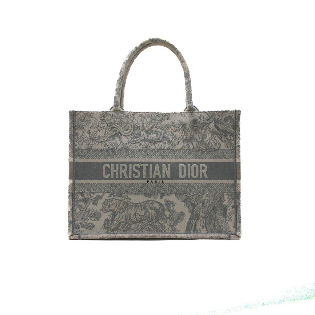 Christian Dior Toile de Jouy Canvas Medium Book Tote