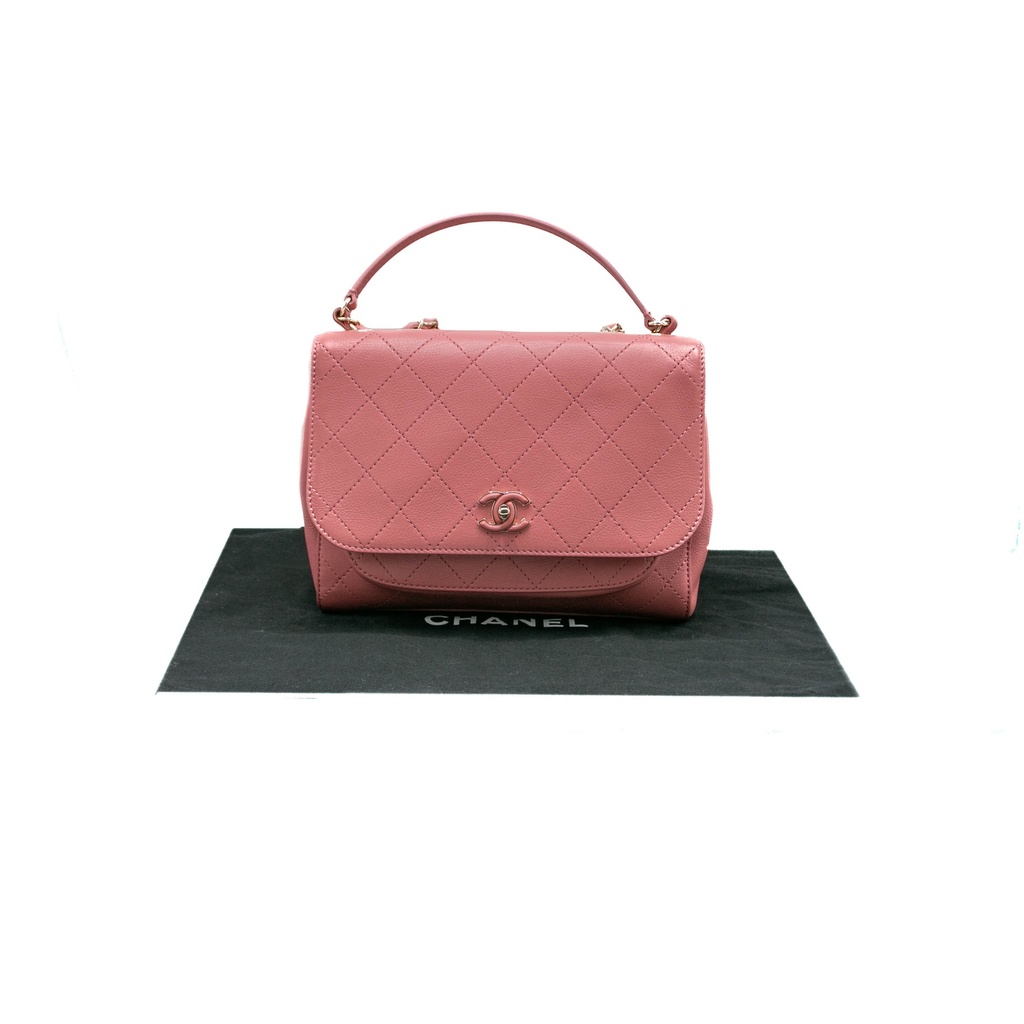 [CHANEL-19589] Chanel Calfskin Stitched Small Flap Bag Pink