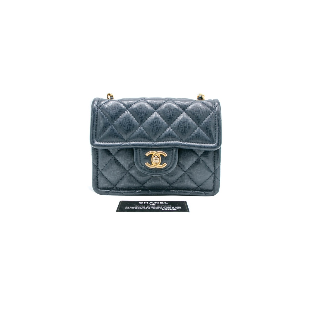 Chanel Caviar Mini Sweet Classic Flap Navy Blue