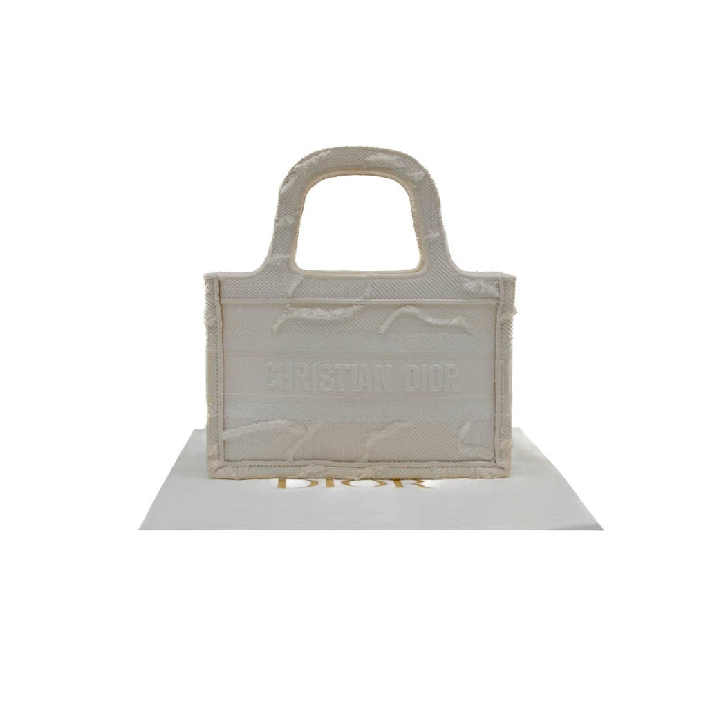 Christian Dior Camo Canvas Mini White Book Tote