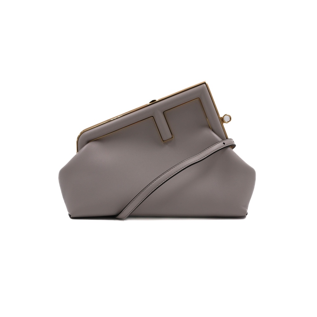 Fendi Shiny Nappa Small Fendi First Ghiaia