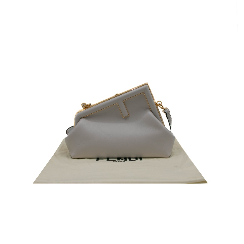 Fendi Shiny Nappa Small Fendi First Ghiaia