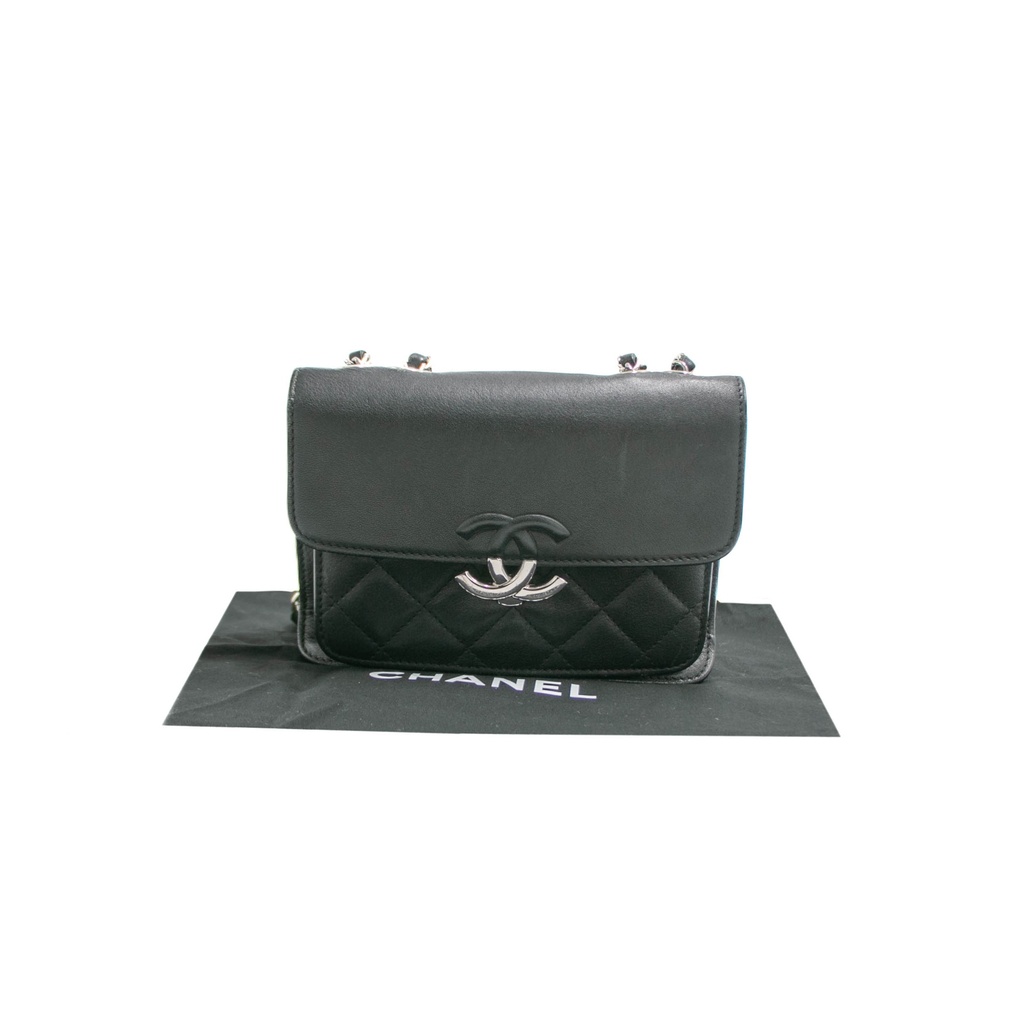 [CHANEL-19693] Chanel Caviar Quilted CC Box Flap Black Bag