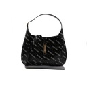 Gucci x Balenciaga Calfskin Logo Print Medium Jackie 1961 Hobo Black
