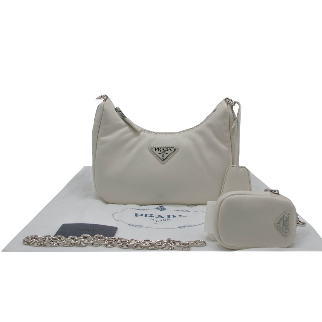 Prada  Re-Nylon Saffiano Re-Edition 2005 White Shoulder Bag