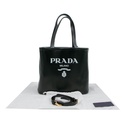 Prada Soft Leather Small Tote Bag Black