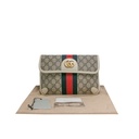 Gucci GG Supreme Monogram Web Small Ophidia Belt Bag 100 40 Beige Ebony White