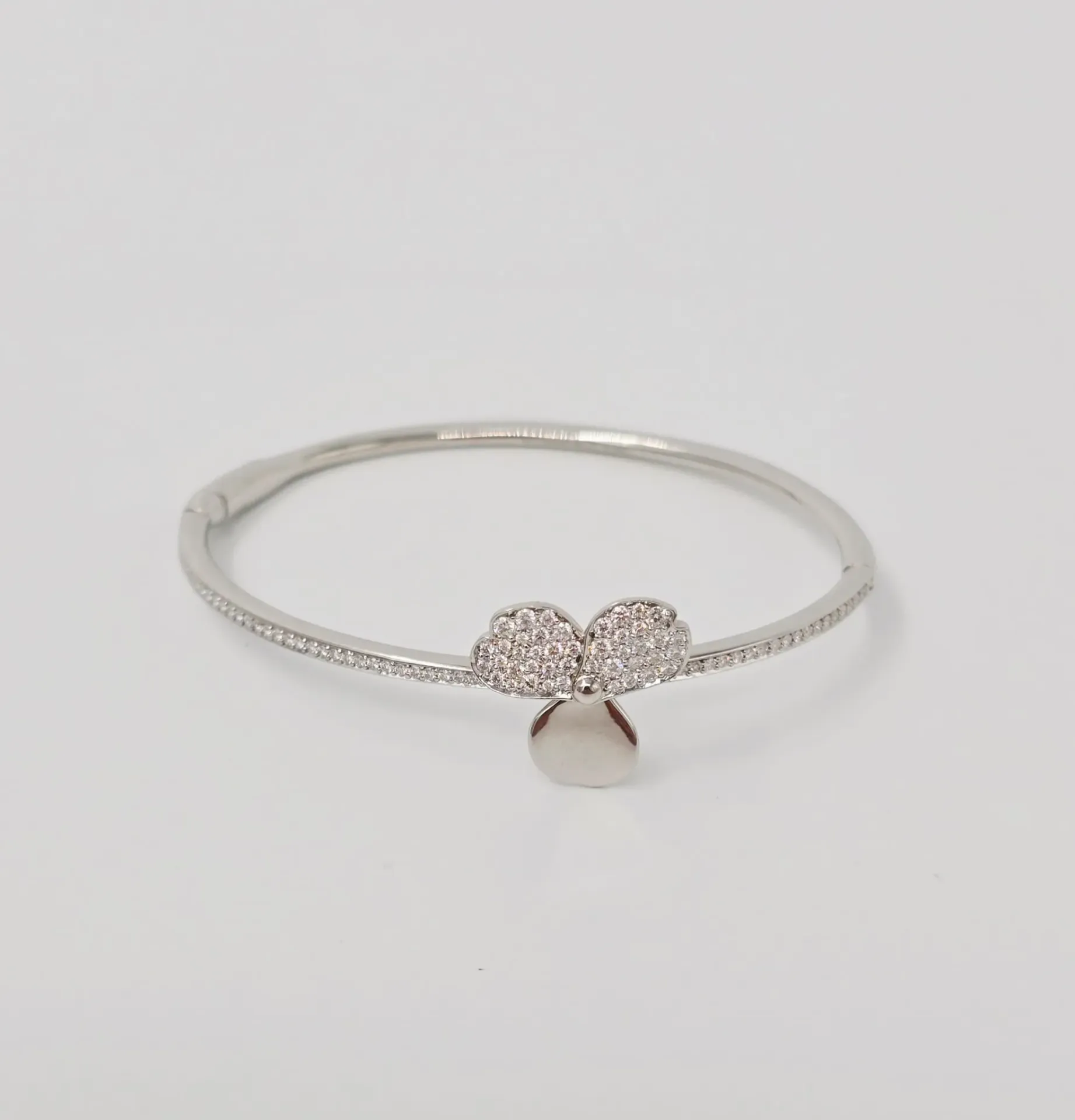 (8753_0053) Tiffany&Co. Paper Flower Diamond PT950 23.1g Bracelet Bangle (Precious Metal)