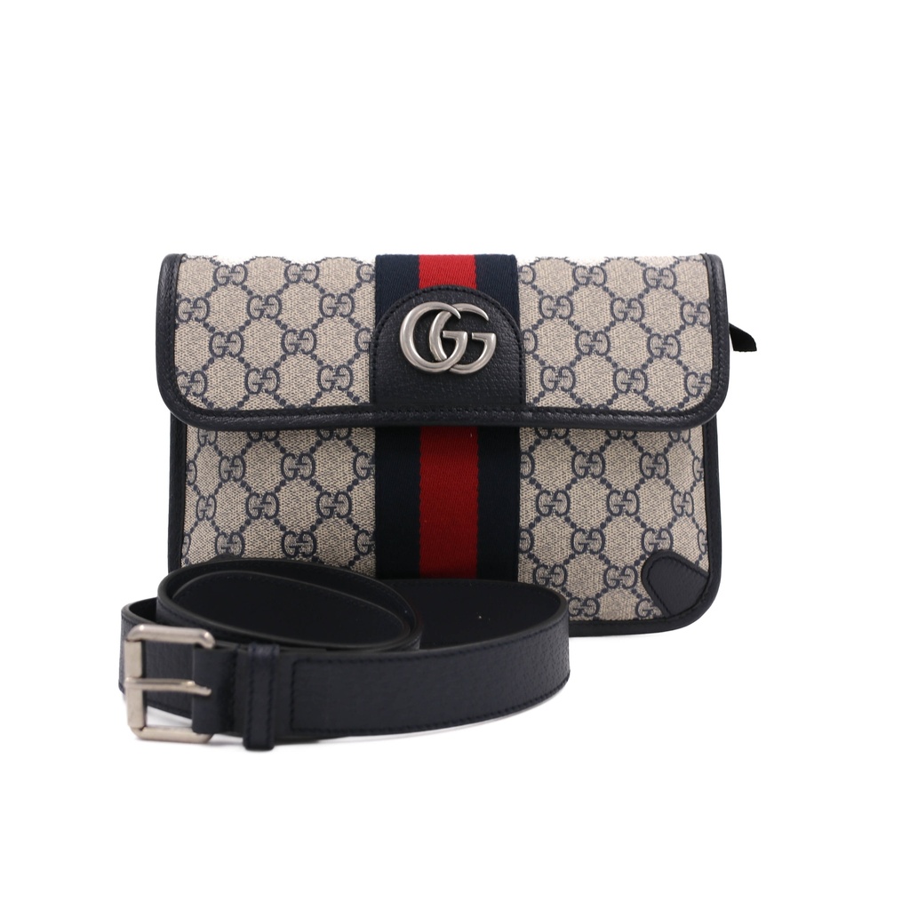 [Gucci-19985] Gucci GG Supreme Waist Bag Navy Blue 674081