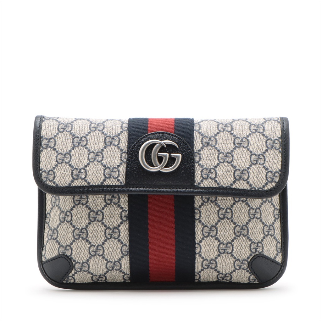 [Gucci-19987] Gucci GG Supreme Waist Bag Navy Blue 674081
