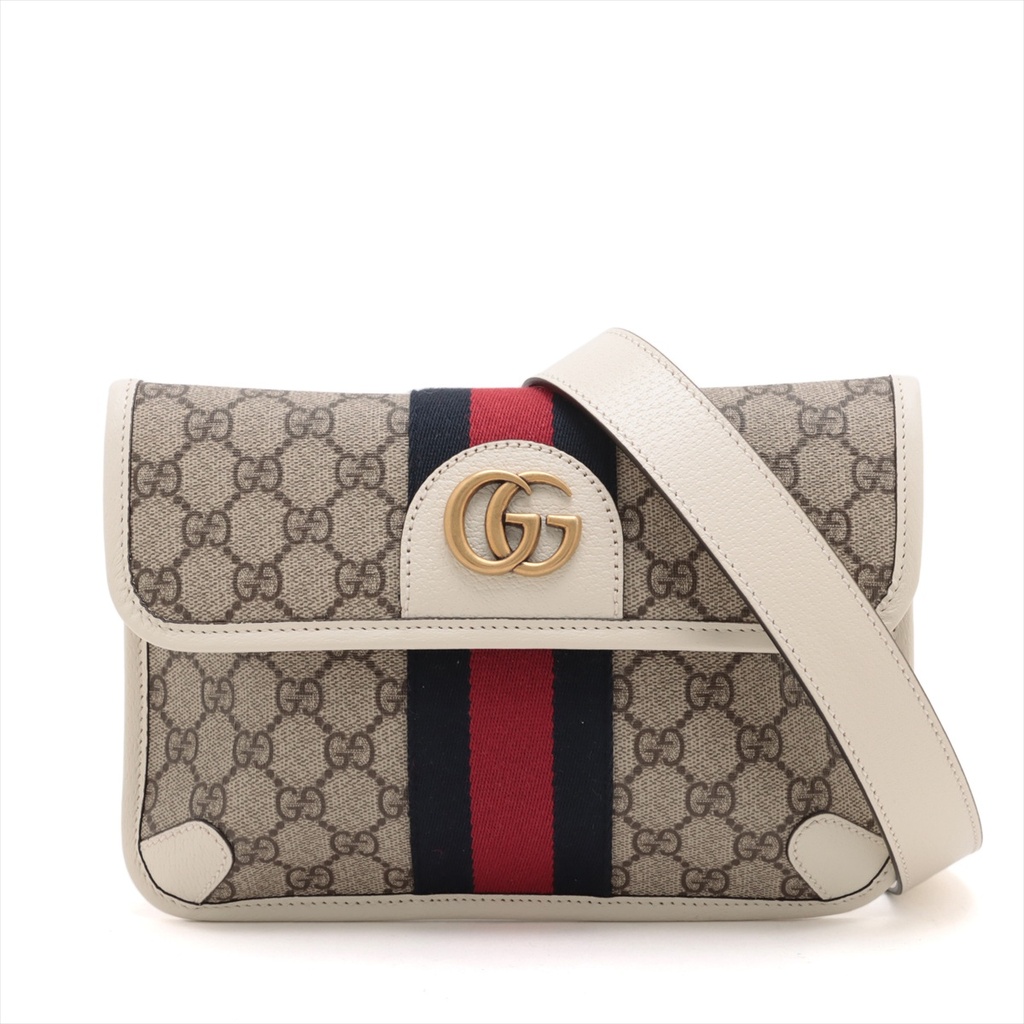 [Gucci-20007] Gucci GG Supreme Belt Bag White 674081