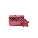 Chanel Mirror Calfskin Metallic Lambskin Hollywood Boulevard Mini Flap Pink
