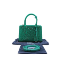Prada Galleria Satin Mini Bag with Crystals Green