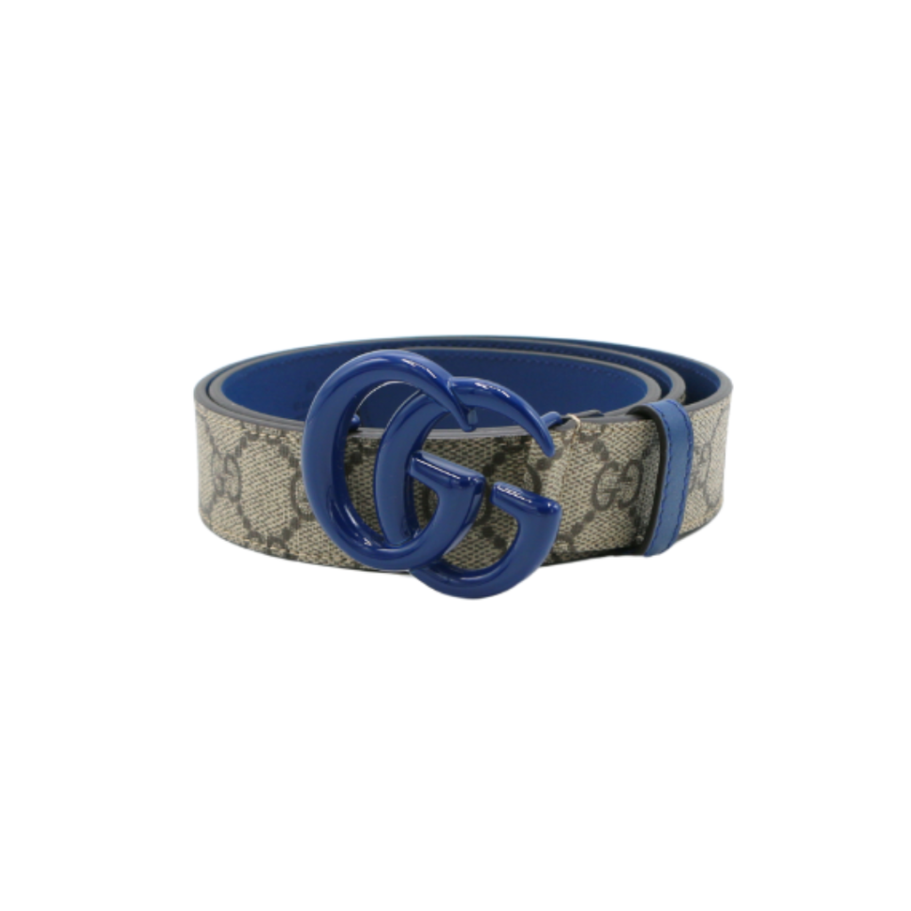 [Gucci-20094] Gucci Blue GG Buckle Supreme Leather 80 32 414516