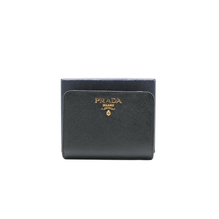 Prada Small Saffiano Leather Black Wallet 1ML018