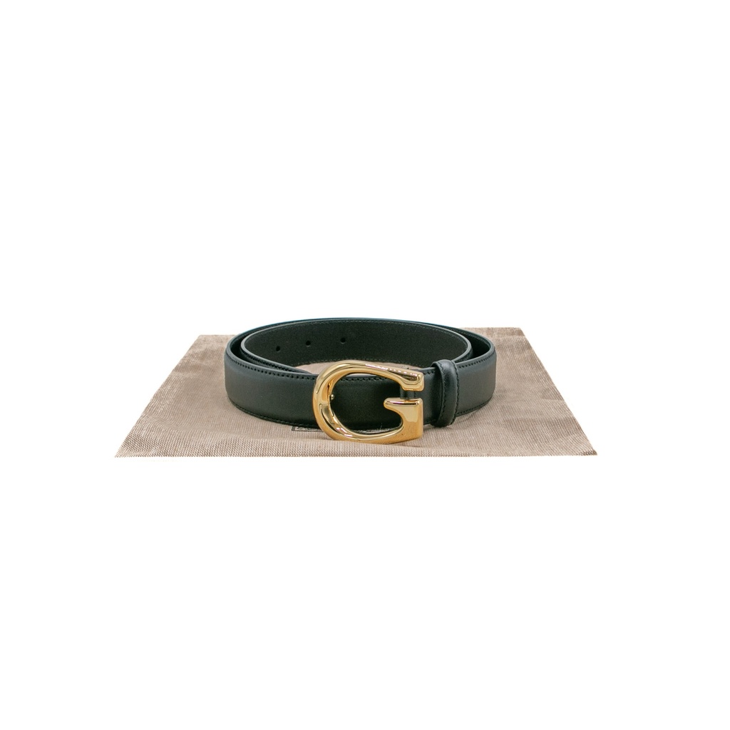 Gucci Thin Belt With G Buckle 655566 In Size 80 32