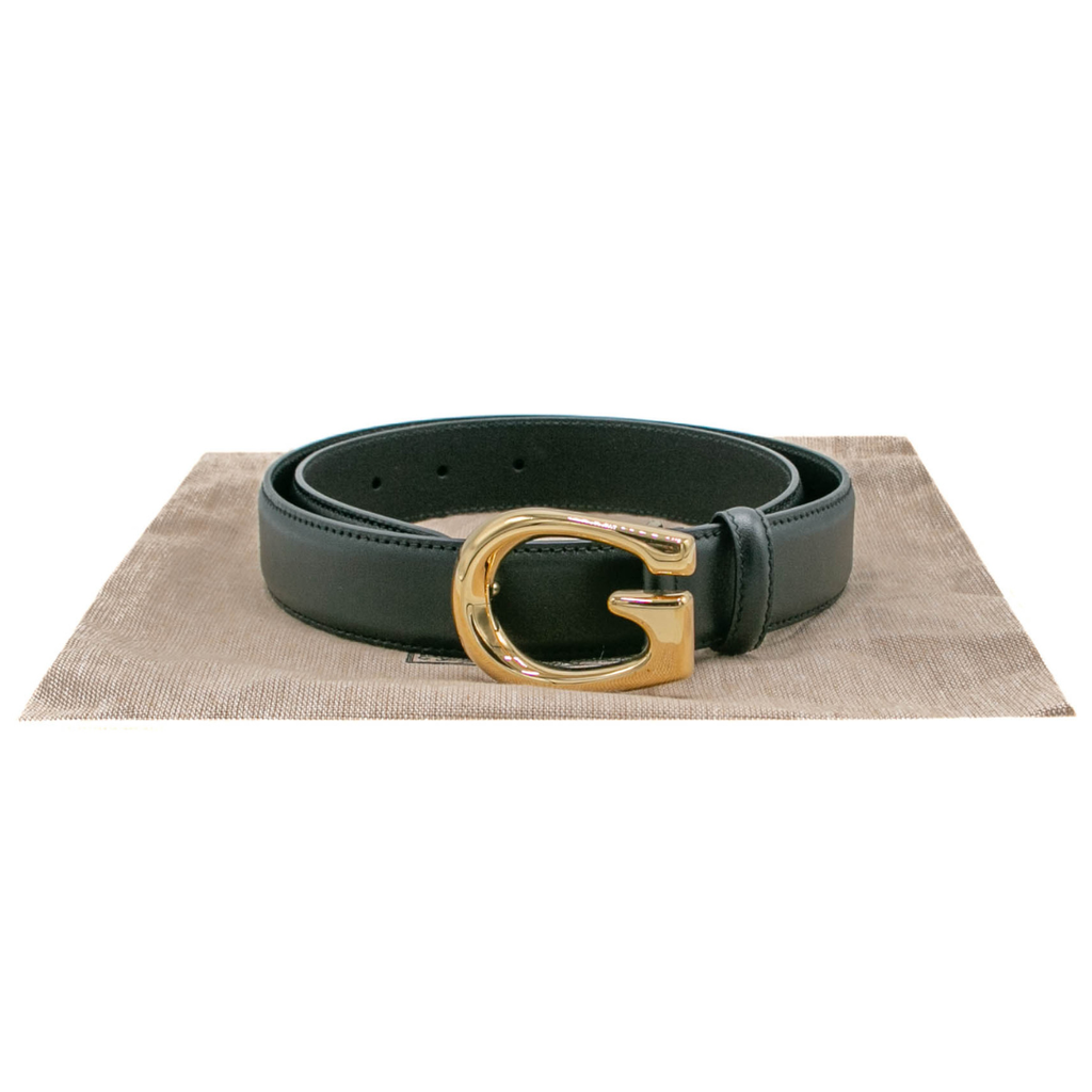 [Gucci-20309] Gucci Thin Belt With G Buckle 655566 In Size 80 32