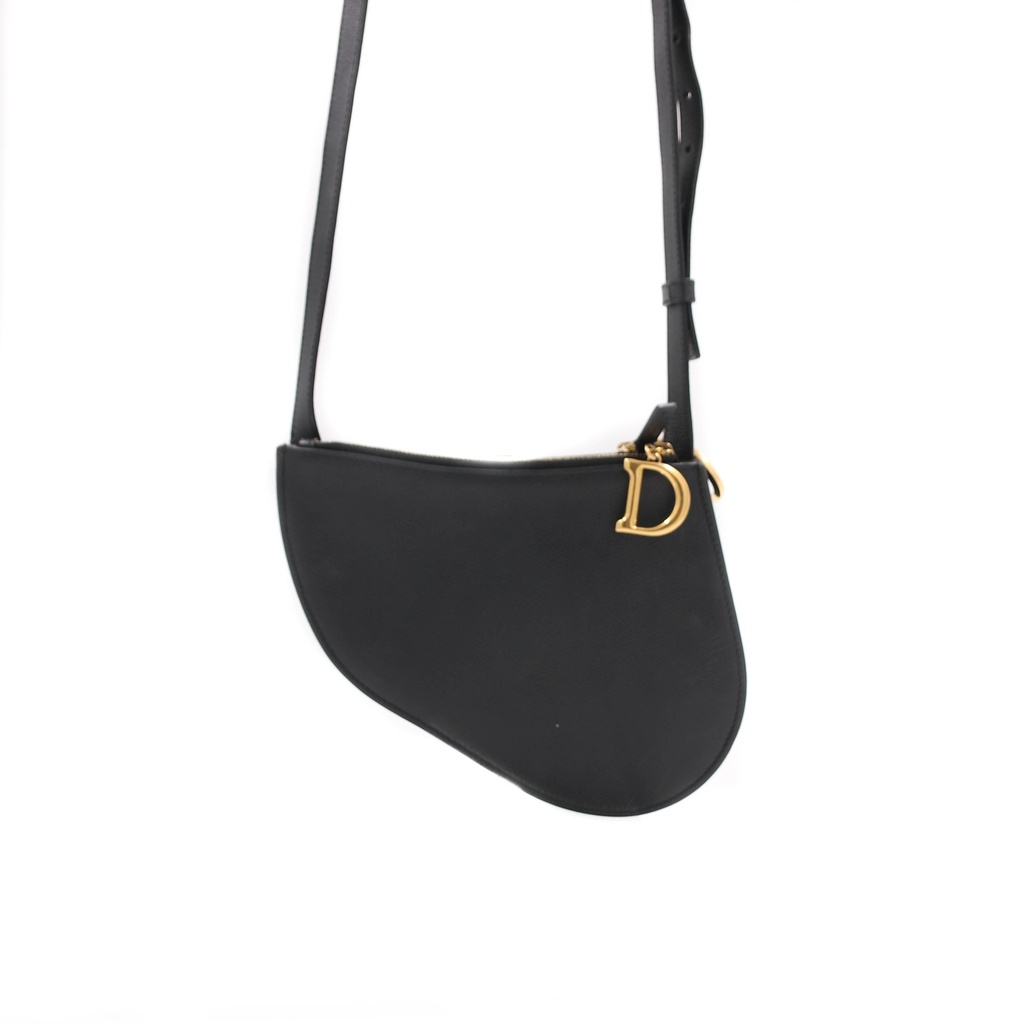 Christian Dior Saddle Triple Zip Black Bag