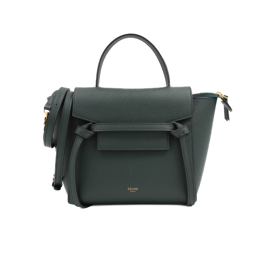 Celine Grained Calfskin Small Belt Bag Green