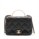Chanel 24S Top Handle Mini Flap Bag Lambskin Black