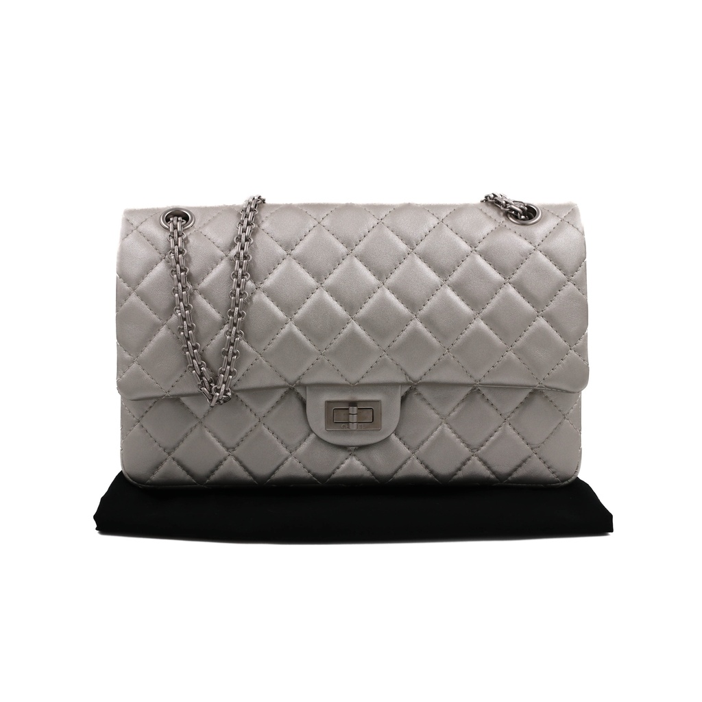 Chanel Metallic Aged Calfskin 2.55 Reissue 225 Flap Silver
