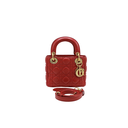 Christian Dior Lambskin Cannage Mini Lady Dior Red
