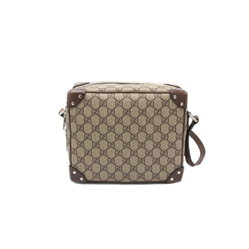 Gucci GG Supreme Monogram Canvas Shoulder Bag Beige 626363