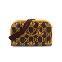 Gucci x Adidas Travel Bag Duffle Yellow And Brown Leather 702422