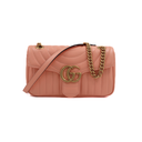 Gucci GG Marmont Small Shoulder Bag Matelassé Pink 443497