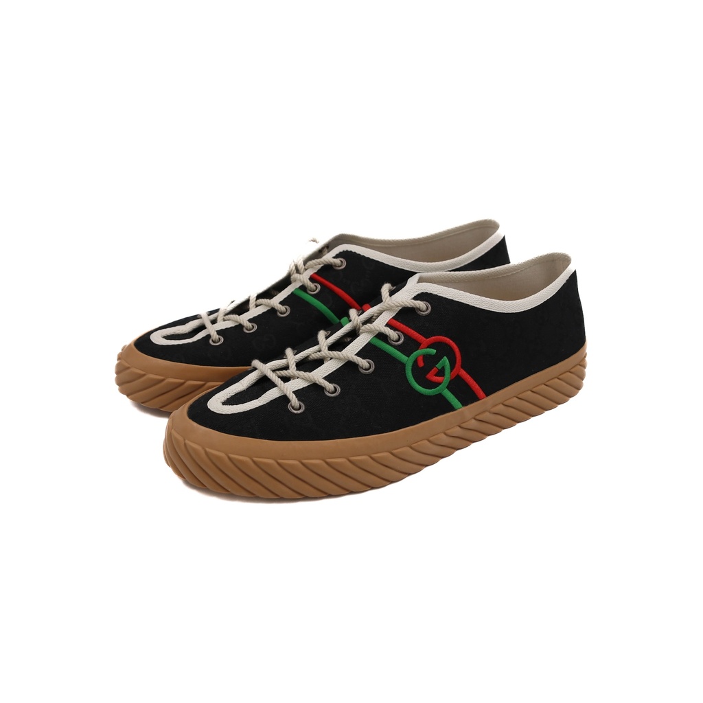 Gucci Tortuga Logo Sneaker Black 703032 In Size 10