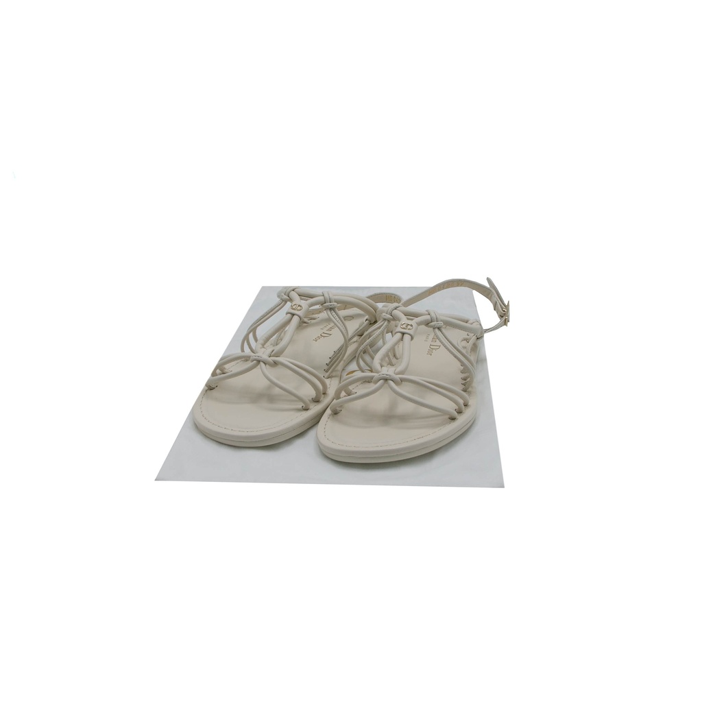 Christian Dior Leather Sandal White In Size 37