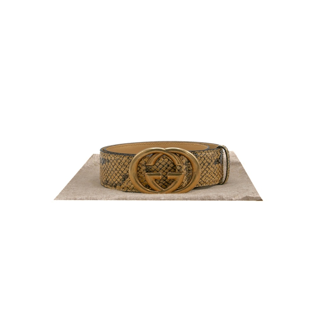 Gucci Buckle Python Belt 725993 In Size 75 30