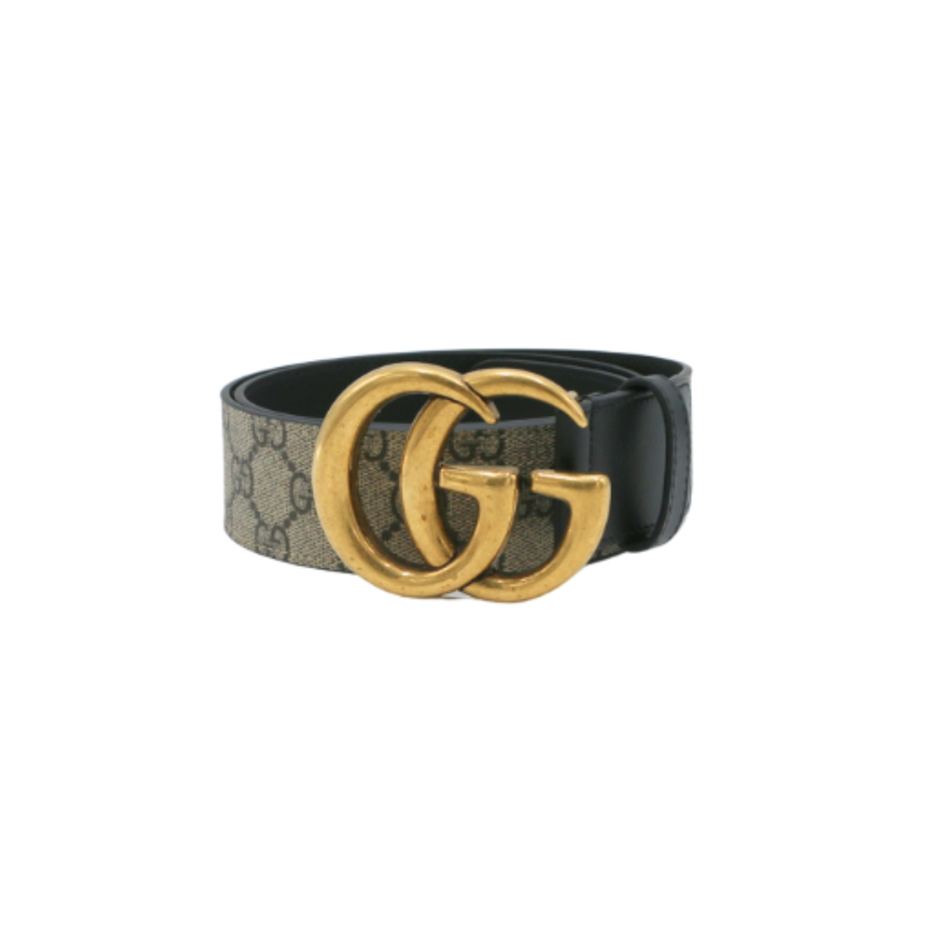 [Gucci-20516] Gucci Re-Edition Wide Leather Belt 400593 Size 85 34