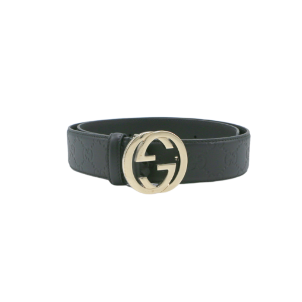 [Gucci-20517] Gucci GG Supreme Belt with G Buckle Size 80 32 370543