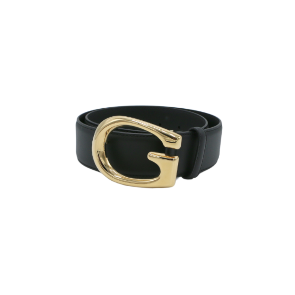 [Gucci-20588] Gucci G Buckle Belt Black 655567 Size 70 28