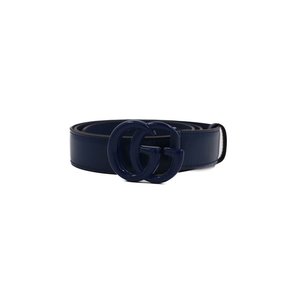 [Gucci-20619] Gucci Blue GG Buckle Supreme Leather 85 34 414516