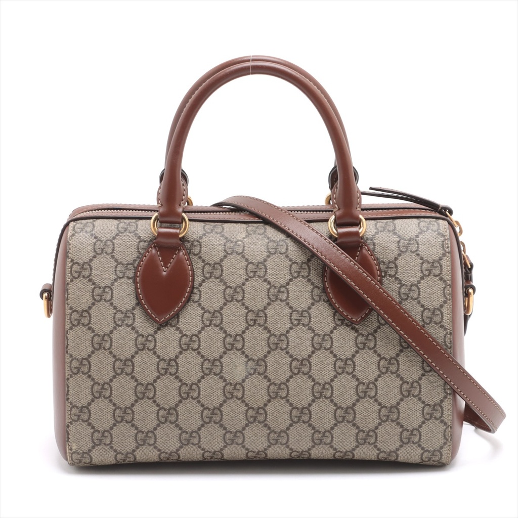 Gucci GG Supreme Top Handle Leather Boston Bag 409529