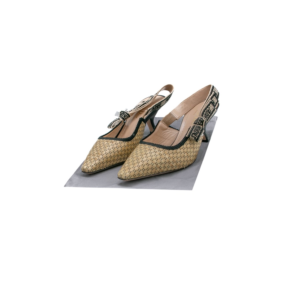 Christian Dior Dioriviera J'Adior Slingback Pump Textured Raffia Size 38
