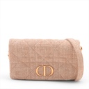 Christian Dior Caro Tweed Chain Shoulder Bag Pink