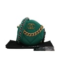Chanel 19 Lambskin Chain Shoulder Bag Round Green 