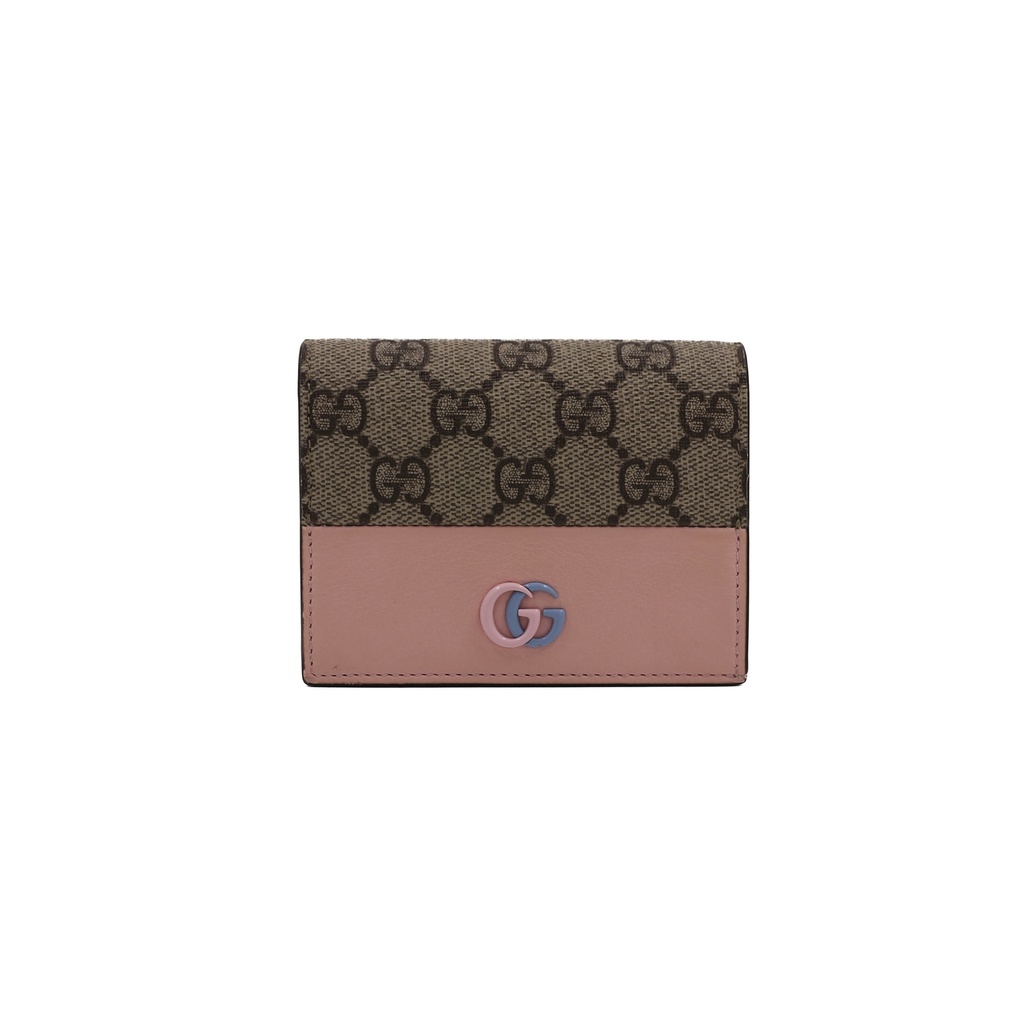 [Gucci-20735] Gucci GG Marmont Card Case Pink & Blue 790055
